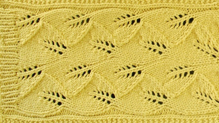 LACE LEAF SCARF -  Lace Knitting Repeat Explained Stitch by Stitch. Part 2