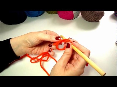Magic ring to crochet a 5-petal flower, step 1