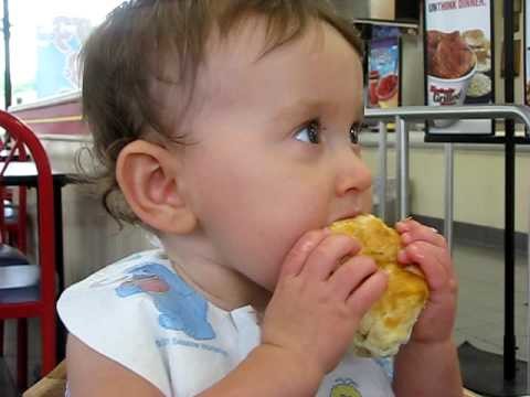 Making a mess @ KFC w.a biscuit.