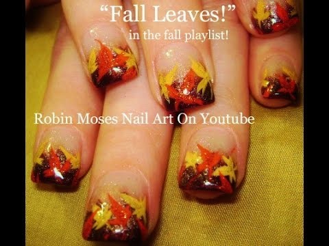 Nail Art Tutorial Diy Easy Fall Nail Art Autumn Leaves Design
