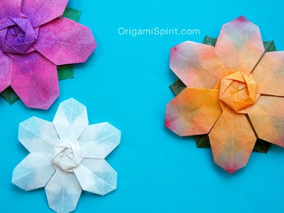 Origami Flower -Snowflake:: Flor de seis pétalos