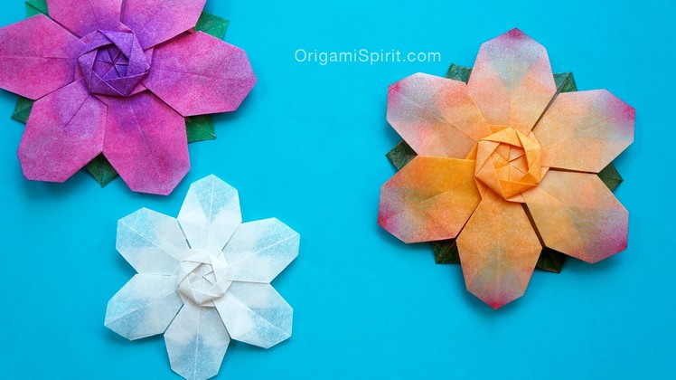 Origami Flower -Snowflake:: Flor de seis pétalos