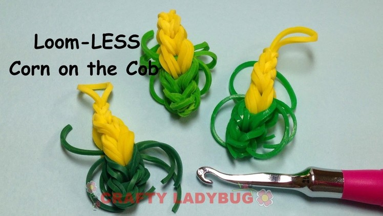 Rainbow Loom-LESS Corn on the Cob EASY Band Charm Tutorials by Crafty Ladybug.How to DIY