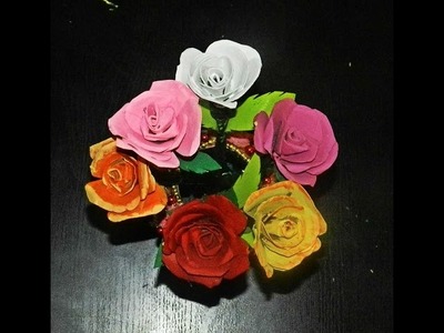 Recycled DIY: Rose flowers made with tissue paper rolls