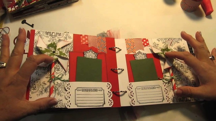 Scrapbook Mini Album - Two Christmas Themed Teresa Collins Kit)