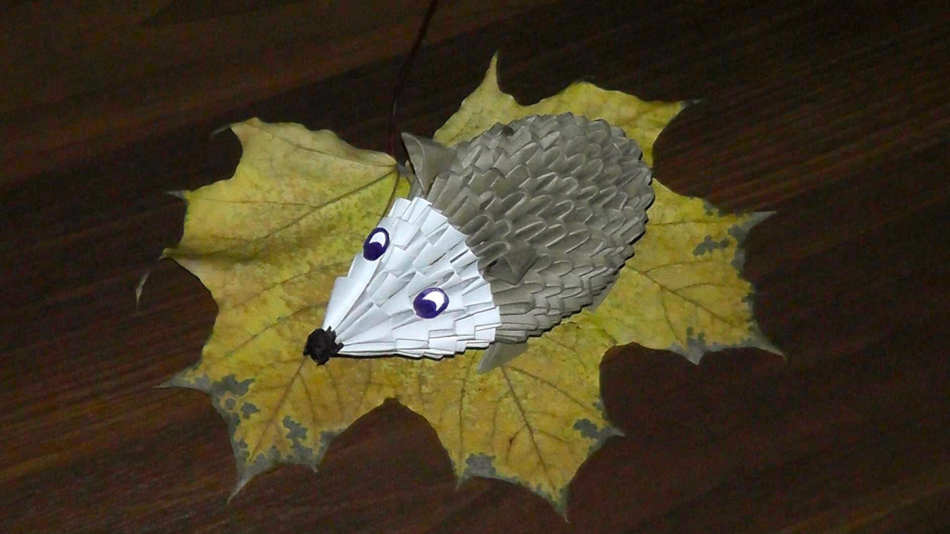 Оригами ежик из бумаги для детей