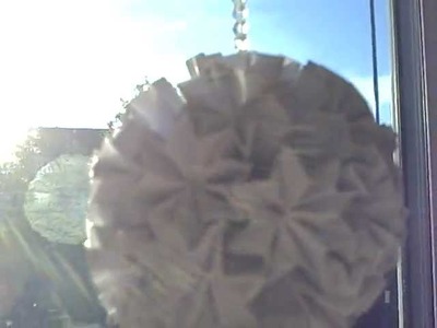 Christmas snowball origami crystal window hanger decoration