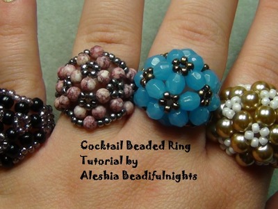 Cocktail Beaded Ring Tutorial