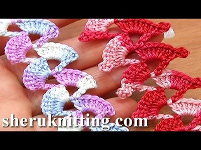 Crochet Lace Stripe With Picot Tutorial 3