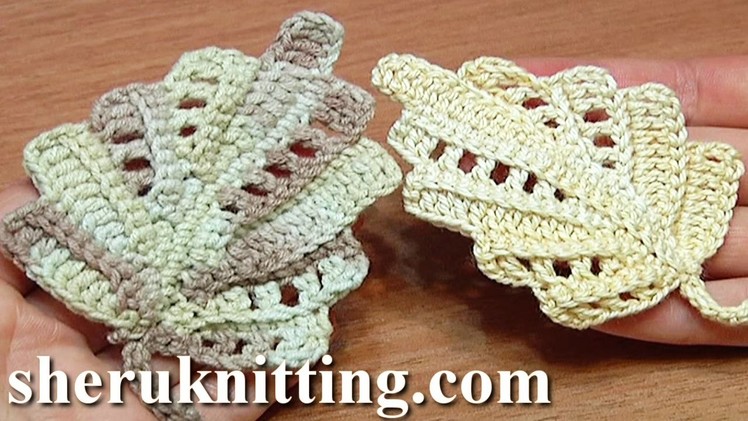 Crochet Leaf Work In Back Loops Tutorial 22 Part 1 of 2