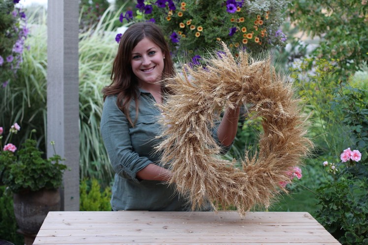 DIY $5 Fall Wheat Wreath