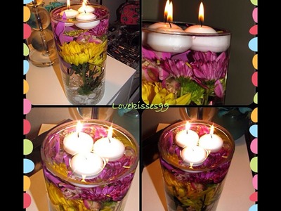 DIY: Flower Centerpiece with Floating Tea Lights