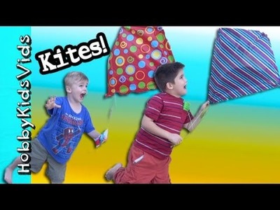 Homemade Kites! Can HobbyKids Fly New DIY Kites? Arts and Crafts by HobbyKidVids