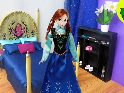 How to make a bed doll bed for Anna from the movie Frozen - Recycling - Doll Crafts