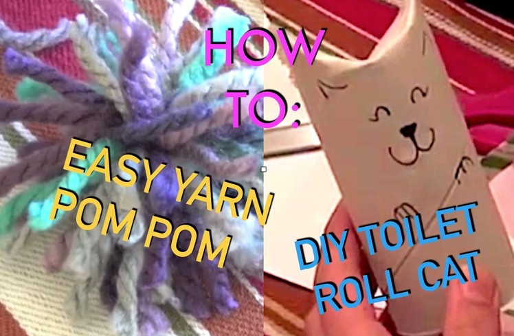 How to make a Toilet Roll Cat and Yarn Pom Pom