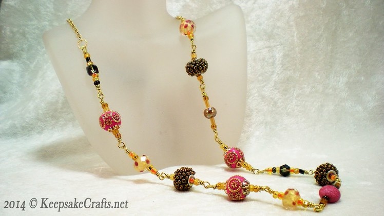 How to Make a Wrapped Loop Necklace with Mixed Beads