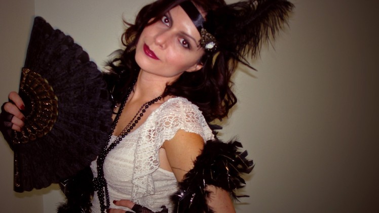 Roaring 20's The Great Gatsby Halloween Costume DIY Hair Makeup Fashion Tutorial