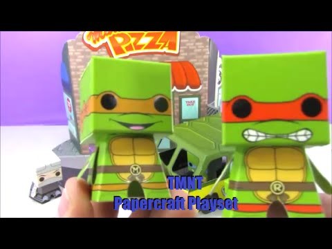 Teenage Mutant Ninja Turles TMNT Papercraft Playset Toys Funko Boxos