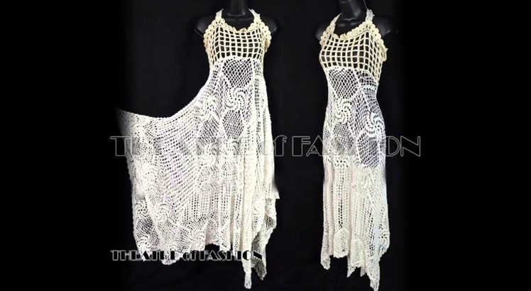 Vintage Crochet dresses - white crochet dress - black crochet dress