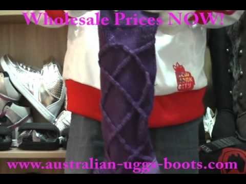 Winter UGG Australia Argyle Knit Snow Boots for Women in Purple Australian-uggs-boots