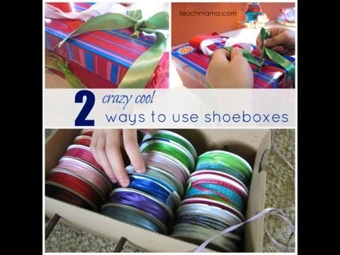 2 ways to use shoeboxes -- teaching kids to tie shoes & organizing crafts! :: teachmama.com