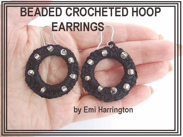 BEADED CROCHETED HOOP EARRINGS
