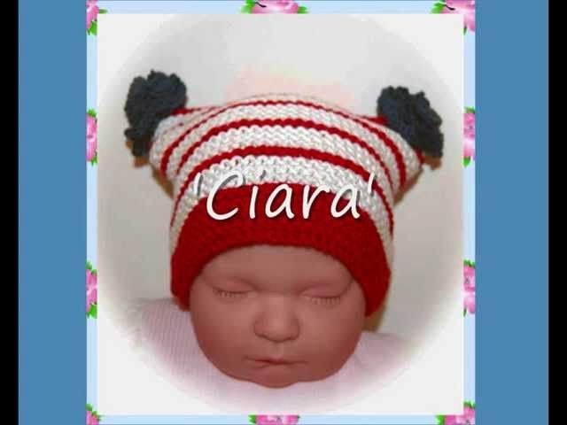 Ciara Patriotic Multisize Baby or Reborn Doll hat Aran and DK Yarn Knitting Pattern