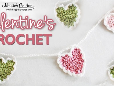 Crochet Heart Cluster Stitch Edging - Left Handed
