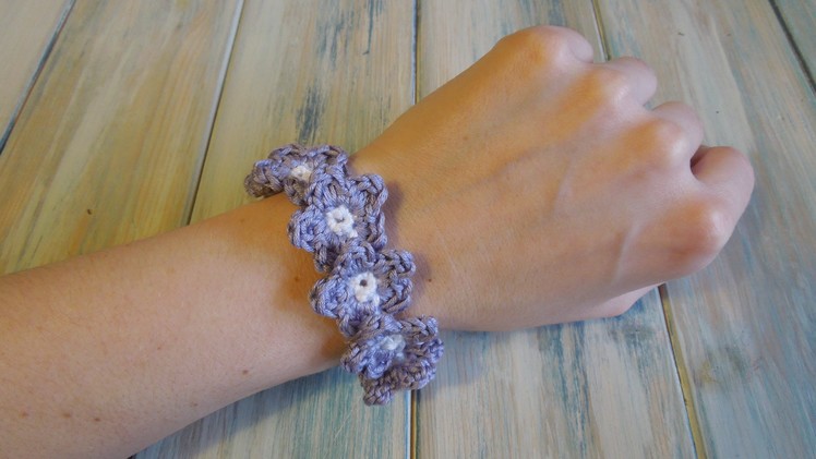 (crochet) How To - Crochet a Flower Bracelet - Yarn Scrap Friday