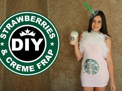 DIY Easy Halloween Costume: Starbucks Strawberries & Creme Frappucino