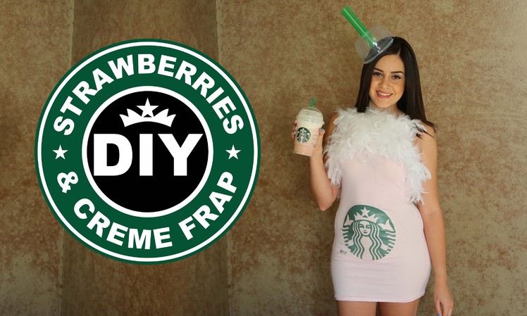 DIY Easy Halloween Costume: Starbucks Strawberries & Creme Frappucino