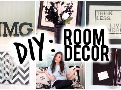 DIY Room Decor | Fabric Corkboards, Cut-Out Quote Canvas, Glitter Monogram, Wooden Letters & Vase!