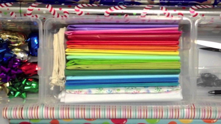 Gift Wrapping Paper Storage - Organization DIY