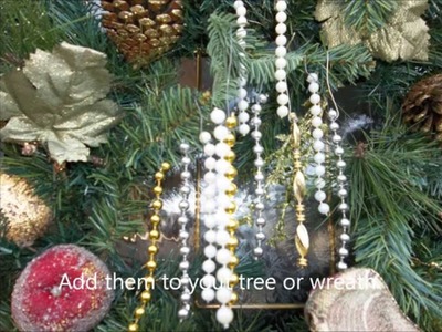 How to make really easy Beaded  ornaments for your Christmas tree or wreaths