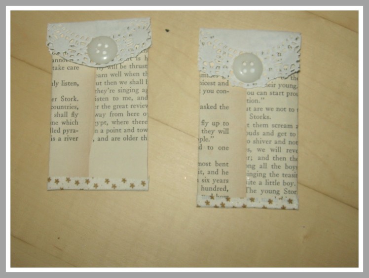 How to make tag pockets from book pages. Mixed Media Arts. DIY Book Page Pockets