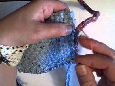 How to stitch spool knitted cord to finished edge by Noreen Crone-Findlay (c)