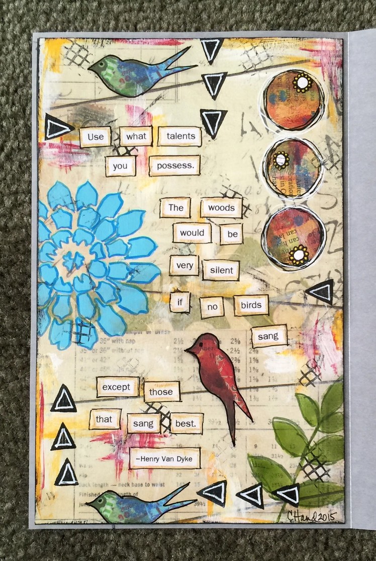 Mixed Media Art Journal Page from Scrapbook Paper