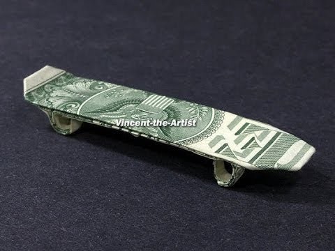 Money Origami Skateboard - Dollar Bill Art