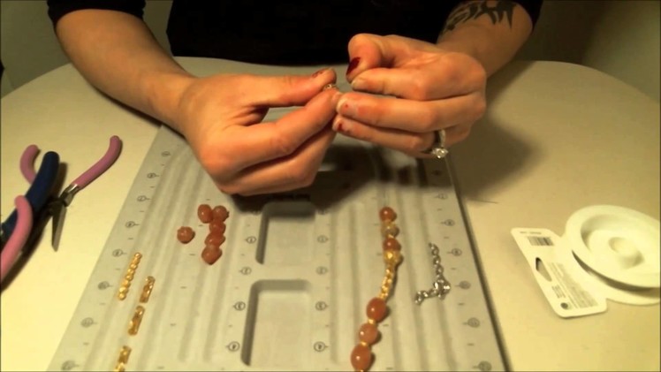 Step by Step Tutorial on How to Make Salmon Gold Necklace with Seed Beads