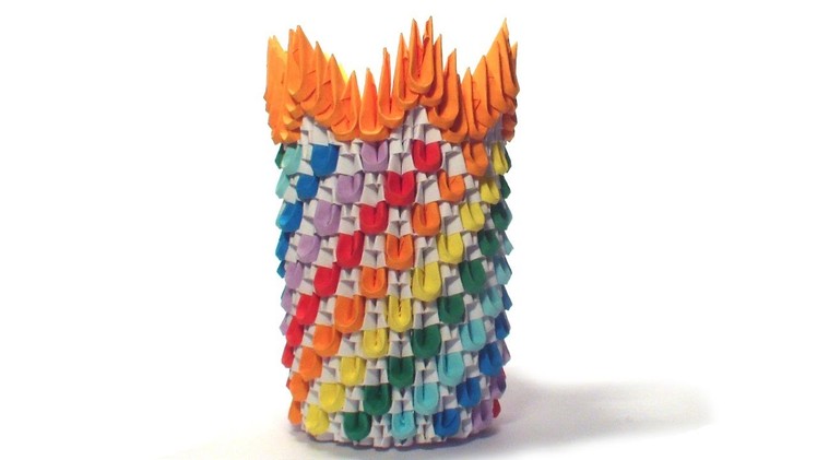 3D origami rainbow vase tutorial