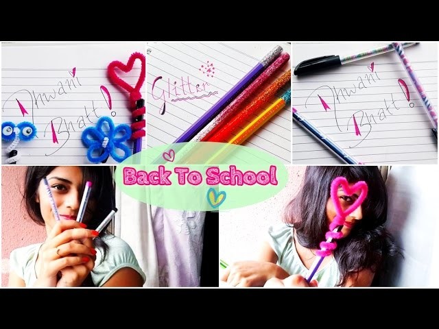 Back To School ♡ DIY Custom Pen, Pencil Toppers & Glitter Pencil