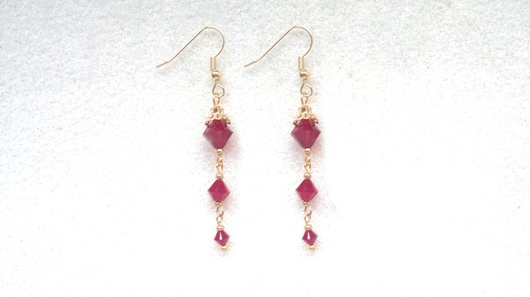 Beading4perfectionists : Very simple to make stylish Swarovski earring beginners tutorial