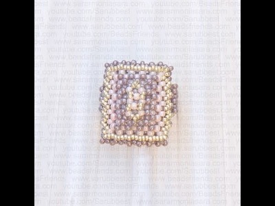 BeadsFriends: Right Angle Weave Ring made with pink, lilac and silver beads (RAW) | Beaded Jewelry