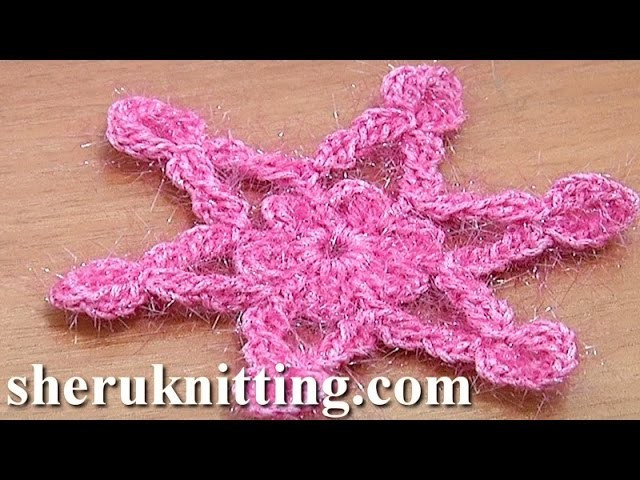 Big Snowflake Motif Crochet Tutorial 5 Part 2 of 2 Christmas Ornament Decor