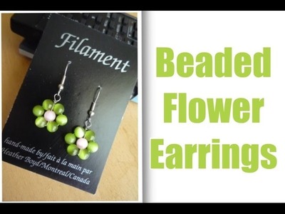 Cats Eye Bead Flower Earrings or Pendant