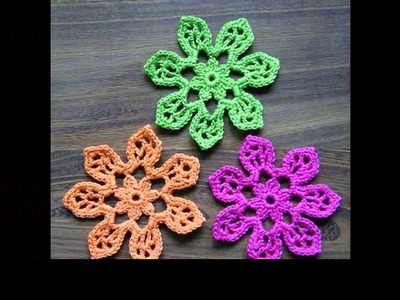 Crochet flower hair clip