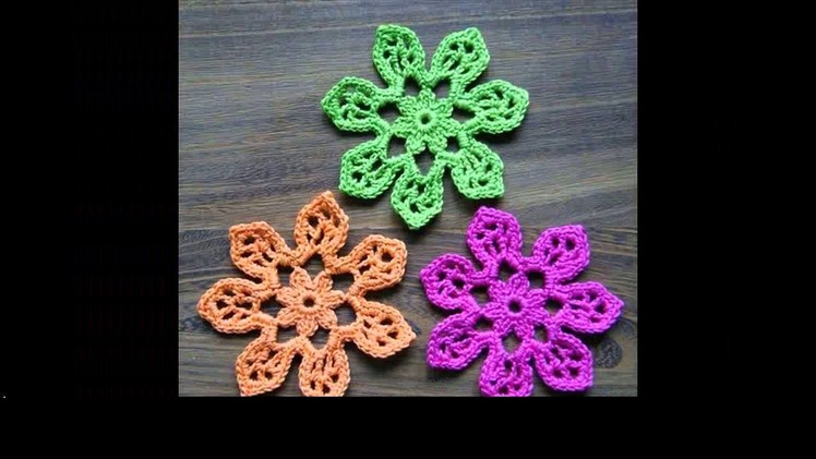 Crochet flower hair clip