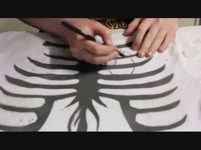 DIY Design A Shirt With Common Household Items! Ribcage Shirt!