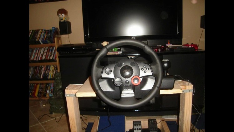 DIY Gran Turismo Logitech steering wheel stand. cockpit racing rig