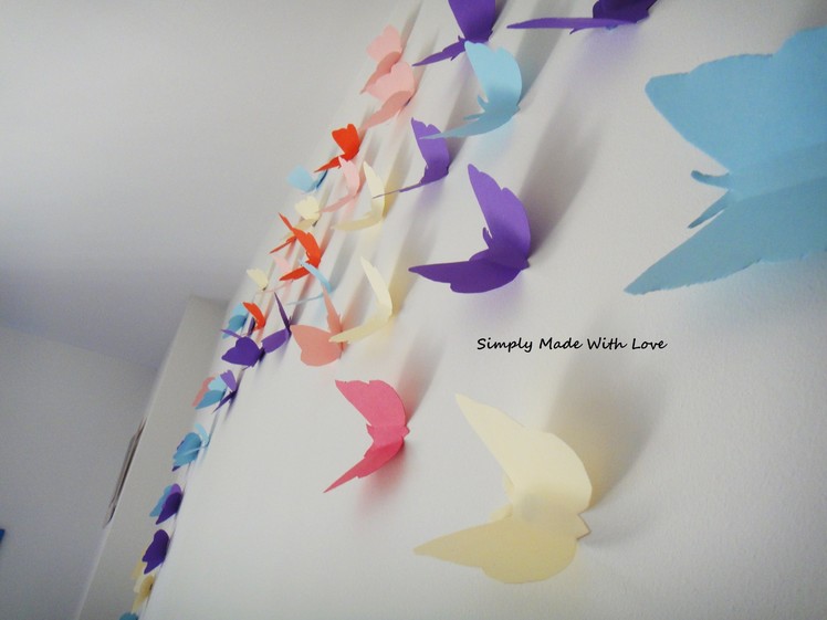 DIY How to make beautiful, cheap and easy, 3D wall decoration with Butterflies
